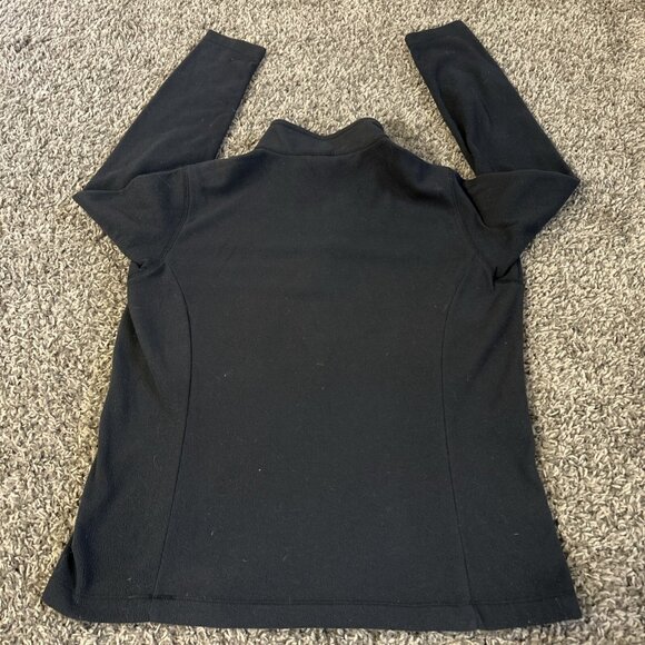 Lands End Women 6-8 Small Black Quarter Zip Fleece Pullover Sweater Jacket - Picture 4 of 4